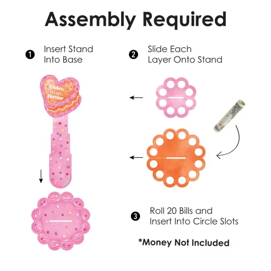 Big Dot of Happiness Hot Girl Bday - DIY Vintage Cake Birthday Party Money Holder Gift - Cash Cake {6}