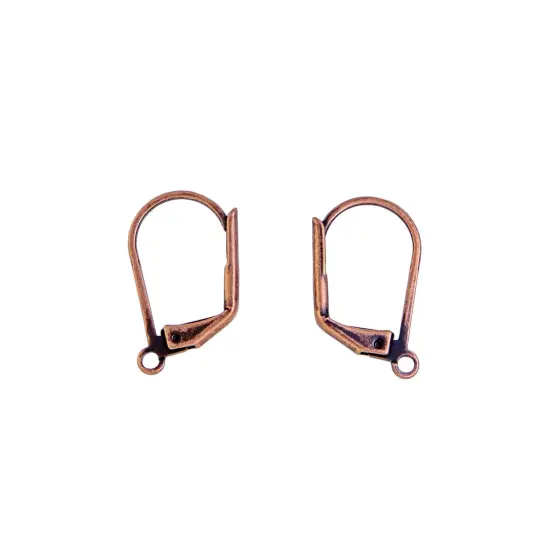 Lever Back DIY Earrings Antique Copper Plated DIY Leverback Earwires (1 Pair of Earrings) {2}