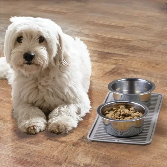 mDesign Silicone Waterproof Pet Food/Water Placemat for Dogs/Cats {2}