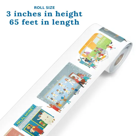Carson Dellosa All Are Welcome 65Ft Celebrate Diversity Bulletin Board Borders, 1 Roll of All Are Neighbors Trim for Rolling Whiteboard, Cork and Posterboard, Office Decorations, and Classroom Decor {3}