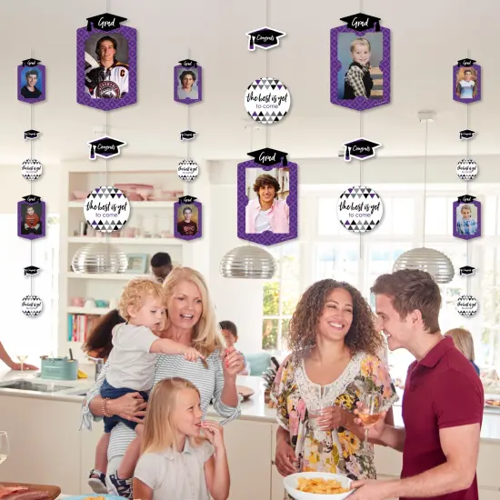 Big Dot of Happiness Purple Graduation Party Vertical Photo Garland 35 Pieces {7}