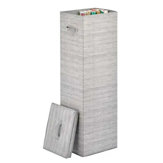 mDesign Tall Gift-Wrapping Paper Storage Box with Handles + Removable Lid {1}