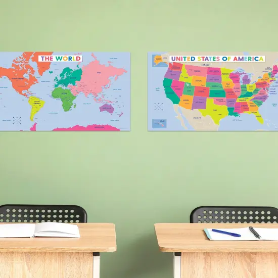Carson Dellosa 12PC Educational Posters, 11" x 17" Maps, Addition, Place Value, Subtraction, Division, Multiplication Charts and Science Wall Art, Cross-Curricular Classroom Decor and Teacher Supplies {4}