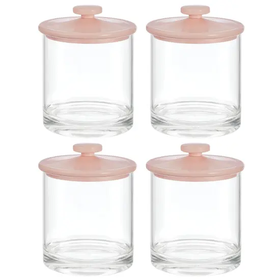 mDesign Round Acrylic Apothecary Canister Jars - 4 Pack {4}