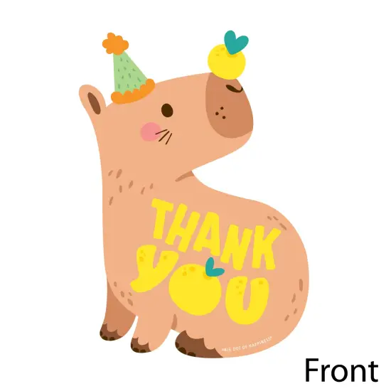 Big Dot of Happiness Capy Birthday - Shaped Thank You Cards - Capybara Party Thank You Note Cards with Envelopes - Set of 12 {4}