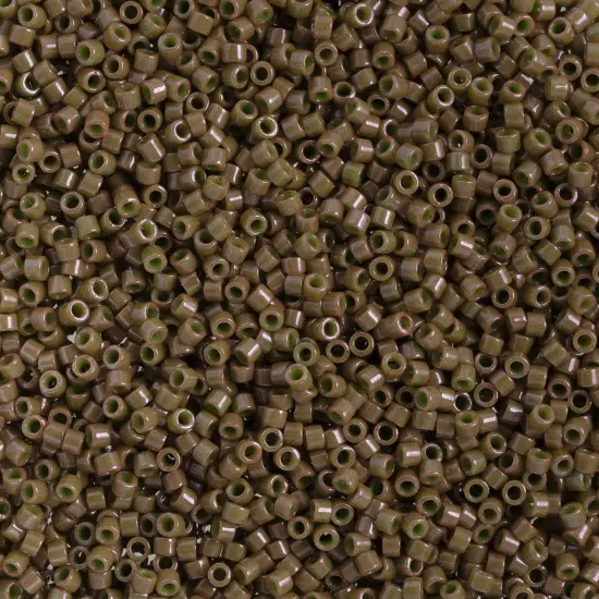Miyuki Delica 50g Opaque Glass Beads, 11/0 Olive (DB0657) {1}