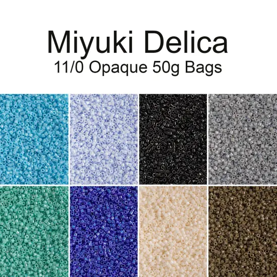 Miyuki Delica 50g Opaque Glass Beads, 11/0 Grey Ghost AB DB1579 {4}