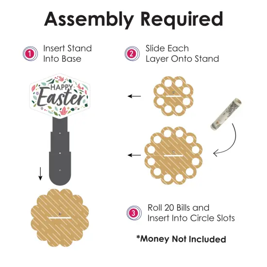 Big Dot of Happiness Happy Easter - DIY Holiday Party Money Holder Gift - Cash Cake {6}