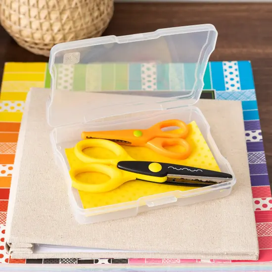 IRIS USA 4" x 6" Photo Storage Box with Handle and 16 cases, Craft Organizers and Storage Cases for Pictures, Clear {4}