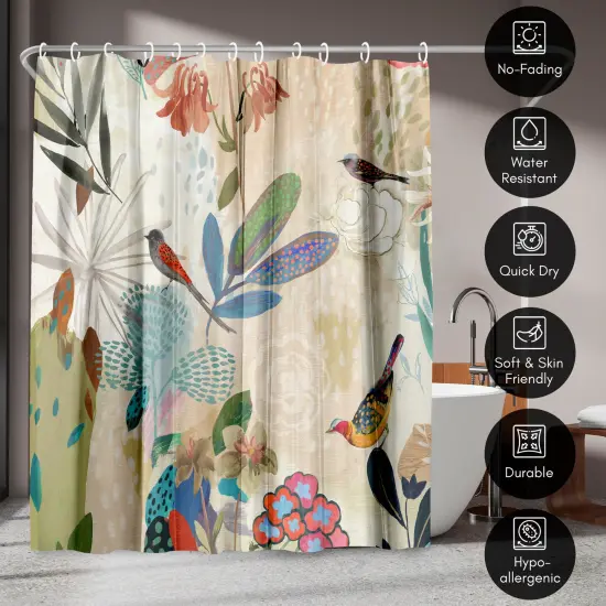 Americanflat 71" x 74" Shower Curtain, Where The Passion Flower Grows I by PI Creative Art {4}