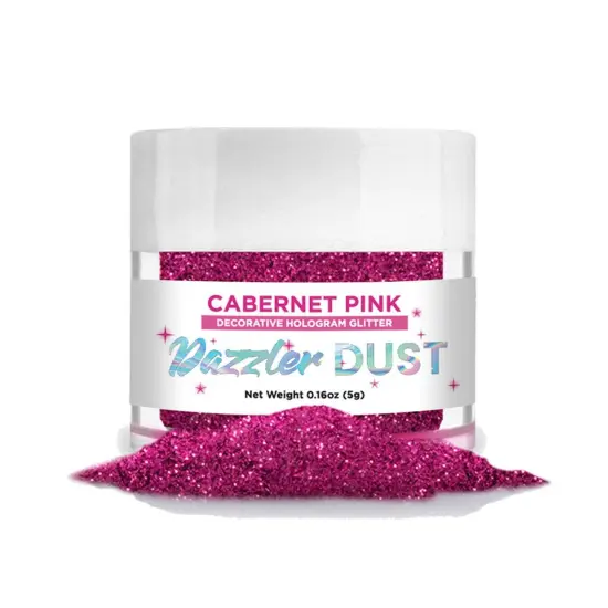 Bakell - Cabernet Pink Dazzler Dust (5g, 1x Jar) Non-Toxic Decorating Glitter for Arts and Crafts {5}