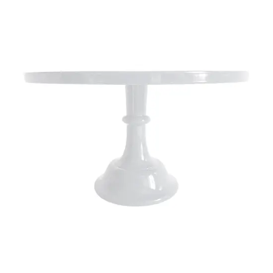 Elegant White Melamine Pedestal Cake Stand &ndash; 11.5" Wide, 8" Tall | Perfect for Parties, Cakes & Smash Cakes {1}