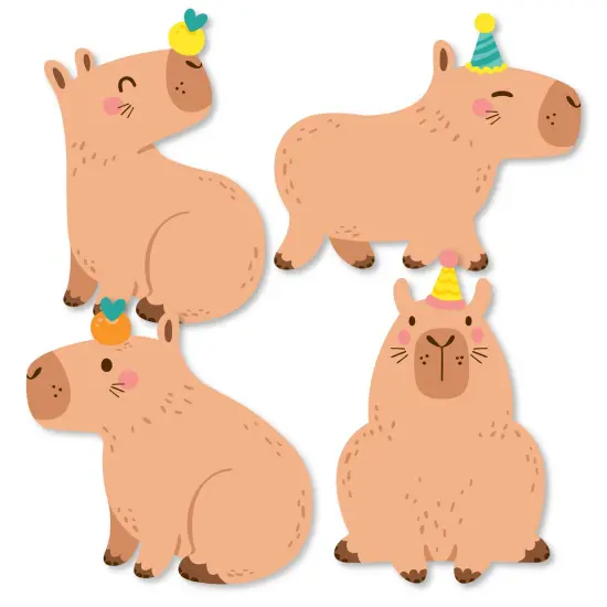 Big Dot of Happiness Capy Birthday - DIY Shaped Capybara Party Cut-Outs - 24 Count {1}