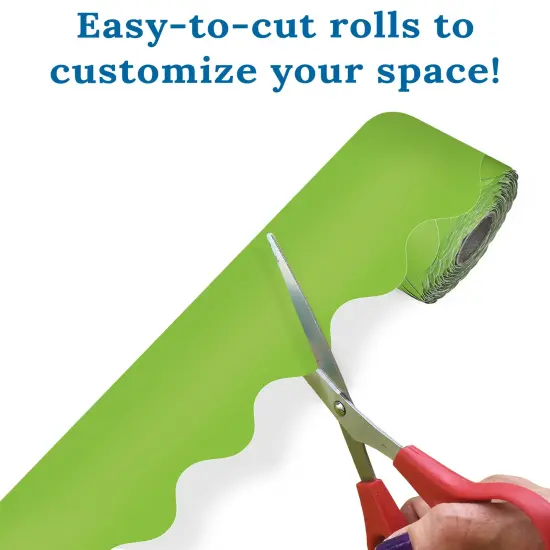 Carson Dellosa 3 Rolls of 195 Ft Scalloped Bulletin Board Borders, Lime Green, Hot Pink, and Teal Classroom Borders for Bulletin Board & Classroom D&eacute;cor, 65 Ft Per Bulletin Board Trim Roll {3}