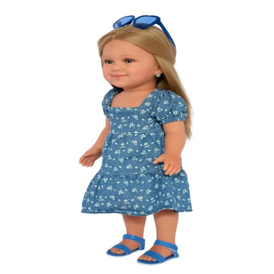 MBD Denim Maxi Dress for 18 Inch Kennedy and Friends Dolls and all Other 18 Inch Fashion Girl Doll-Complete Outfit with Sandals and Glasses {3}