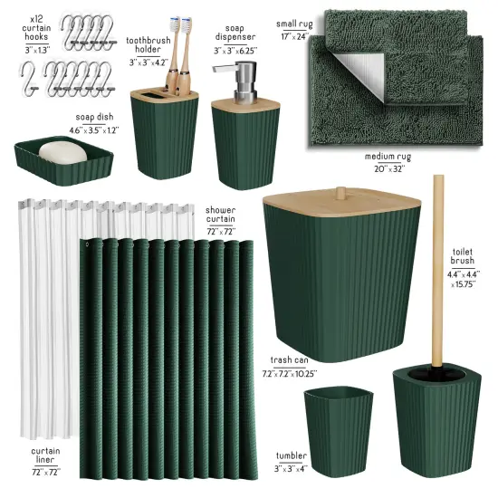 Clara Clark Bamboo Bathroom Accessories Set {2}