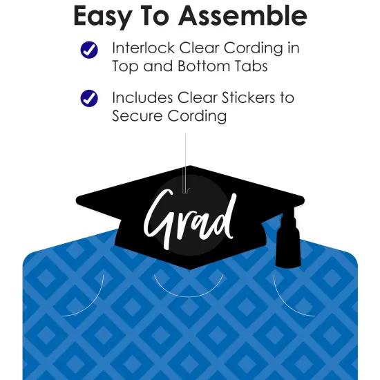 Big Dot of Happiness Blue Graduation Party Vertical Photo Garland 35 Pieces {6}