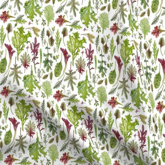 Various Fabrics by the Yard or Fat Quarter Microgreens Lettuce Leaves Spinach Salad Kitchen Picnic Custom Printed Fabric by Spoonflower {5}