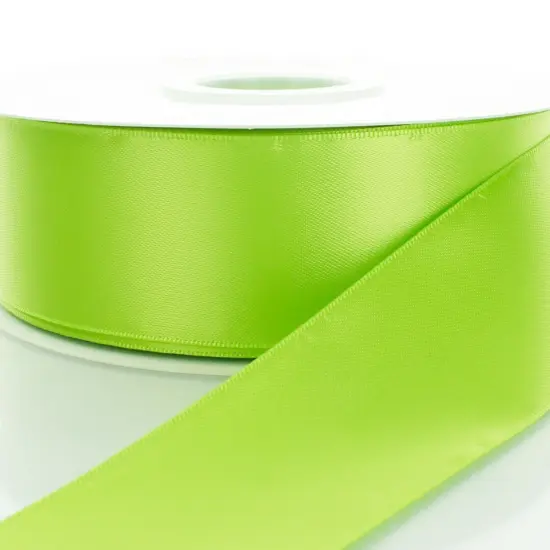 2.25" Double Faced Satin Ribbon Apple Green {1}