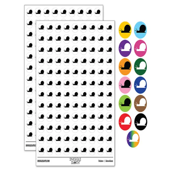 Snail On the Move Solid 200+ 0.50" Round Stickers Light Green {1}
