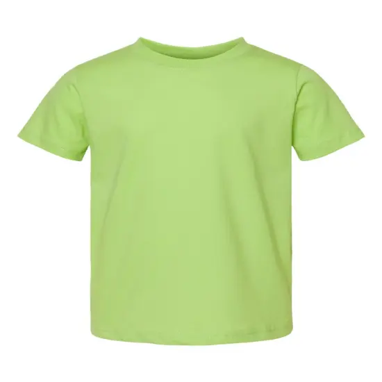 Rabbit Skins &reg; Toddler Girls' Ruffle Neck Fine Jersey Crewneck Short Sleeve Tee Key lime {2}