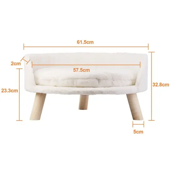 Large size Dog Sofa Couch Lounge Elevated Cat Bed Pet 3-Legged Stool Raised Bed w/ Cushion {2}