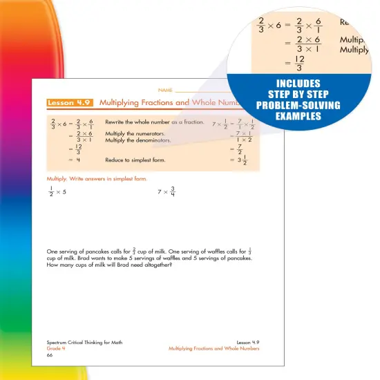 Spectrum Grade 4 Critical Thinking for Math Workbook, Multiplication, Division, Fractions, Decimals, Geometry, and More Mathematics, Classroom or Homeschool Curriculum {4}