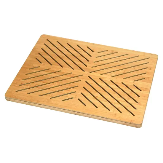 Oceanstar Bamboo Floor and Bath mat with Non-Slip Rubber Feet {1}