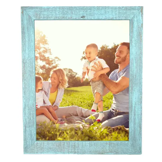 Rustic Farmhouse Standard 6 in. x 6 in. Tabletop Reclaimed Wood Picture Frame Blue {4}