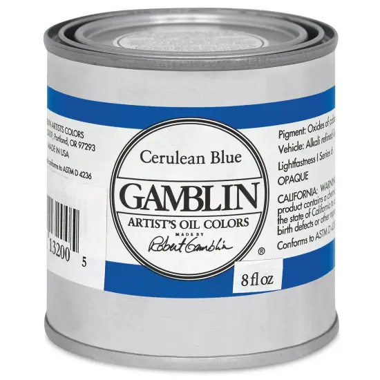 Gamblin Artist's Oil Color - Cerulean Blue, 8 oz Can {2}