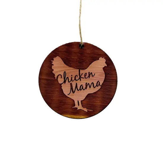 Chicken Mama - Cedar Ornament {1}