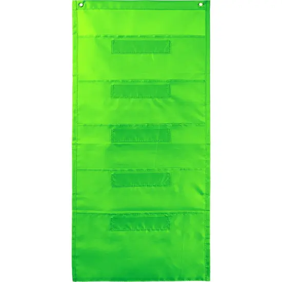 Carson Dellosa 14" x 47" Lime Green Hanging File Folders Storage Pocket Chart, 10 Pocket Paper Organizer for Games, Teacher Supplies for Homeschool, Classroom and Office Organization {1}