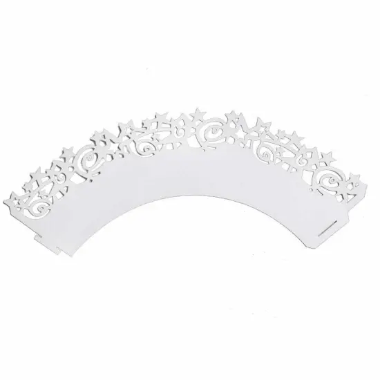 White Star Cut Cupcake Wrappers & Liners | 25 PC Set {2}