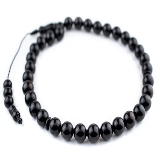 33Black Round Wooden Arabian Prayer Beads (12mm), Islamic Tasbih, Ramadan Gift, Quality Middle Eastern Beads - The Bead Chest {3}