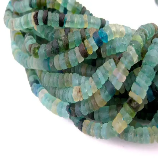 Cylindrical Roman Glass Beads, Genuine Glass Found in Afghanistan, Matte Glass Beads for Jewelry Making, The Bead Chest {1}