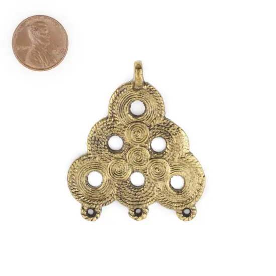 The Bead Chest Brass Baule Beehive Connector Pendant (54x47mm): African Tribal Metal Pendant for DIY Jewelry and Necklace {2}