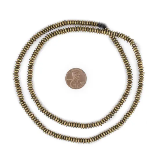 The Bead Chest Brass 5mm Saucer Beads, Full Strand of Quality Metal Spacers for DIY Jewelry Design {2}