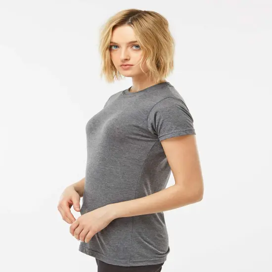 Tultex&reg; Women's Poly-Rich Crew Neck Short Sleeve T-Shirt White {6}