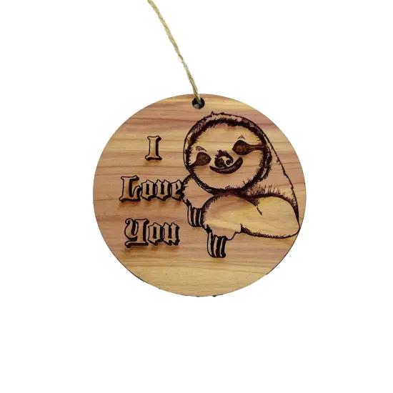 Sloth I Love You - Cedar Ornament {3}