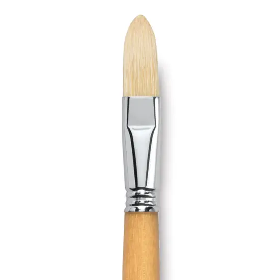 Escoda Clasico Chungking White Bristle Brush - Long Filbert, Long Handle, Size 18 {1}