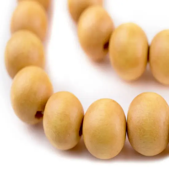 The Bead Chest Natural 12mm Wooden Beads in Yellow for Jewelry Making &ndash; Round Loose Wood Spacer Beads I Approximately 35 Beads {1}
