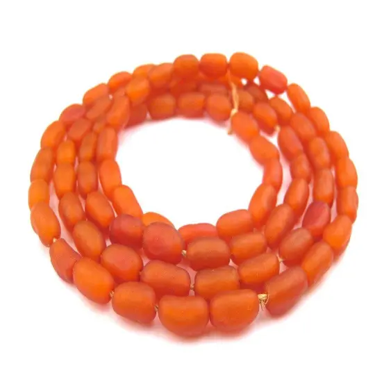The Bead Chest River Amber Natural Seed Beads from Kenya Oval 5mm African Orange Wood 35-40 Inch Strand Handmade {1}