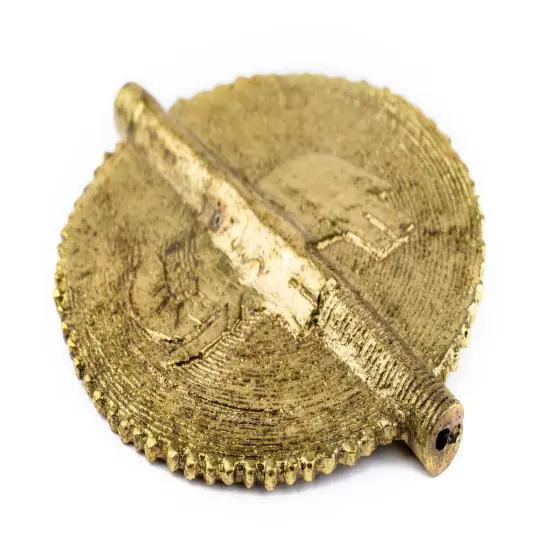 The Bead Chest Elephant Brass Sun Baule Bead Pendant (75x65mm): African Tribal Metal Pendant for DIY Jewelry and Necklace {3}