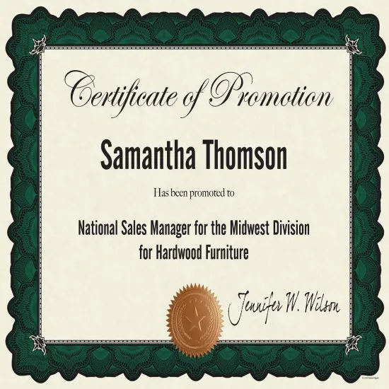 Great Papers! Cambridge Certificates with Copper Seal, Green Border, 8.5" x 11", Printer Compatible, 10 Count {3}