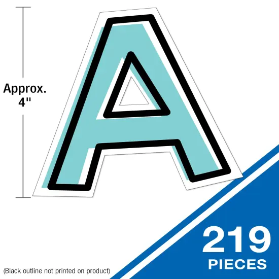 Carson Dellosa 219-Piece Kind Vibes Cutout Letters, 4" Colorful Upper and Lowercase Alphabet, Numbers, Punctuation, and Symbols for Bulletin Board, Posterboard, Party, and Classroom Decor {3}