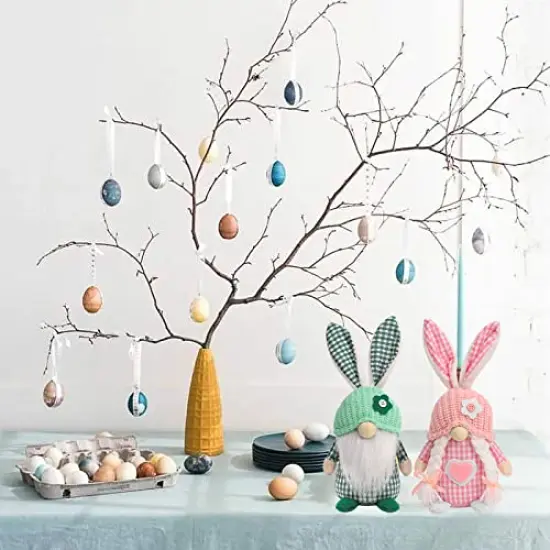Easter Gnomes Decorations, 2 Pcs Plush Easter Bunny Handmade Swedish Tomte Elf Stuffed Doll Rabbit Gifts Cute Easter Faceless Dwarf Bunny Household Ornaments, Home Decor {5}