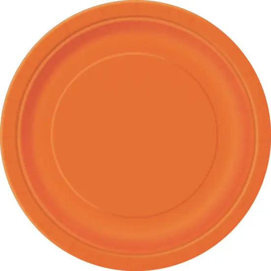 Pumpkin Orange Solid Round 7" Dessert Plates, 8ct {1}