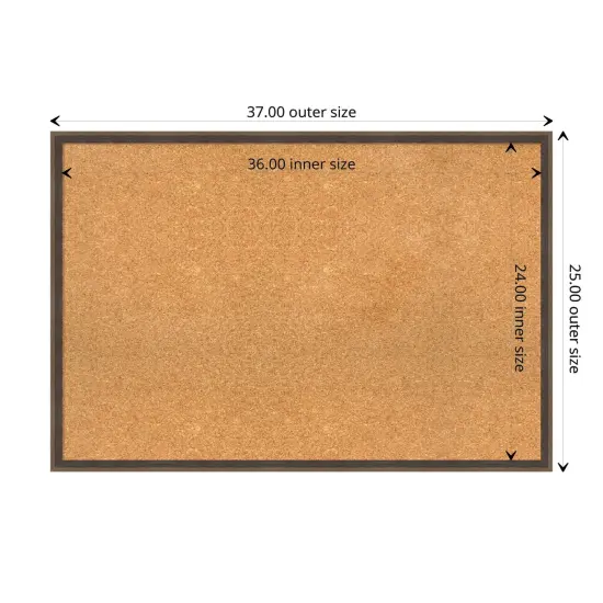 Hardwood Wedge Wood Framed Corkboard, Natural Cork Mocha {3}