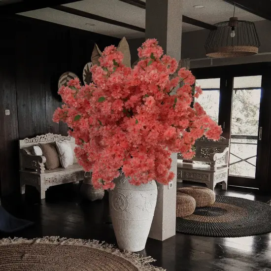 Cherry Blossom Stem: Set of 3, 40-Inch, Silk Flowers, Floral Home by Artificial Flowers Pink {6}