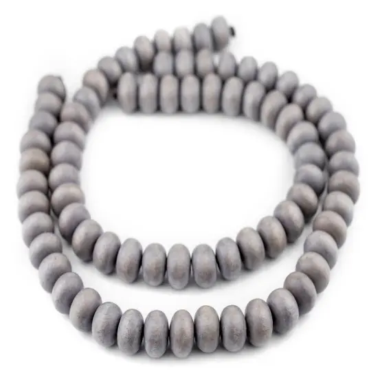 The Bead Chest Grey Abacus Natural Wood Beads (10x15mm): Organic Eco-Friendly Wooden Bead Strand for DIY Jewelry, Crafts, Necklace and Bracelet Making {3}